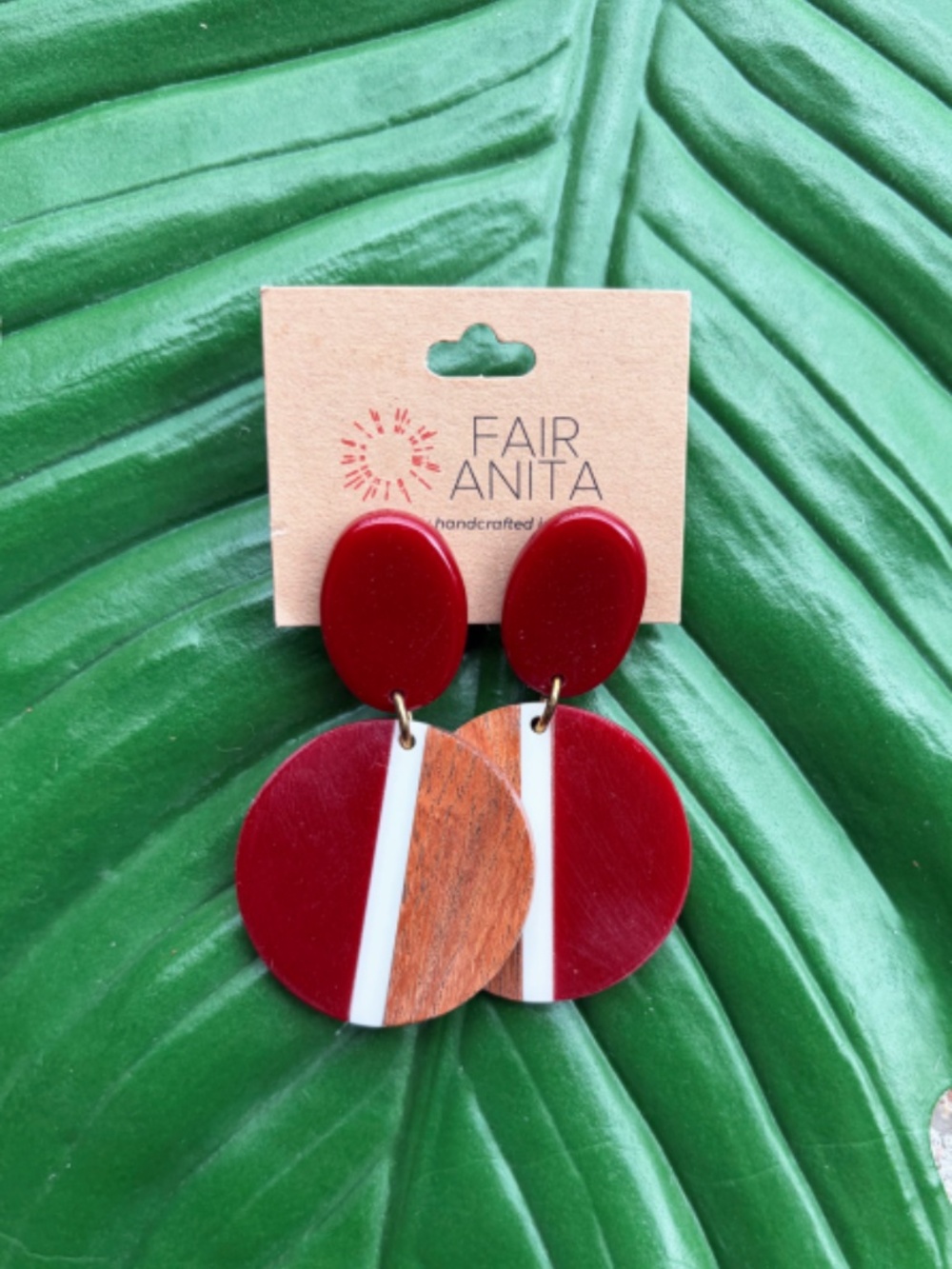 Fair Anita Fair Trade Volcano Wood and Resin Earrings